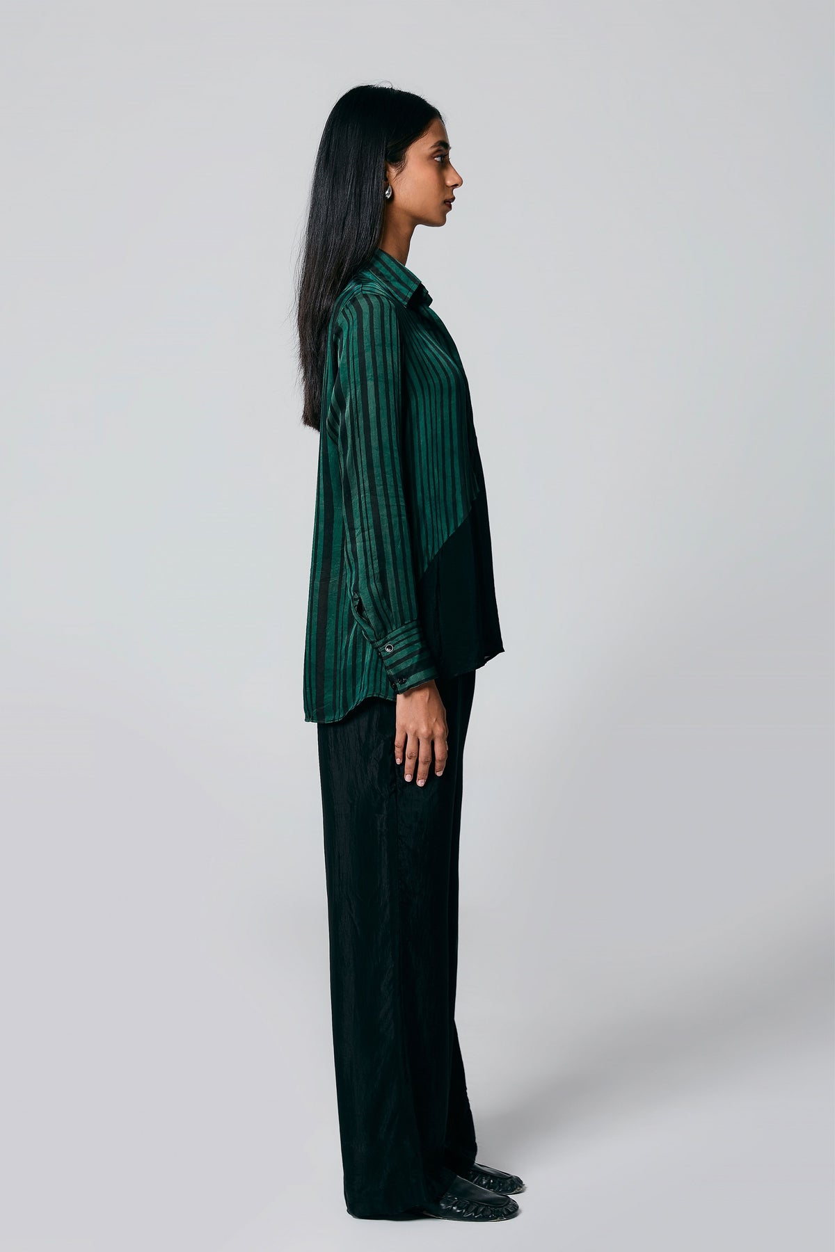Green Diagonal Stripes Co-ord Set