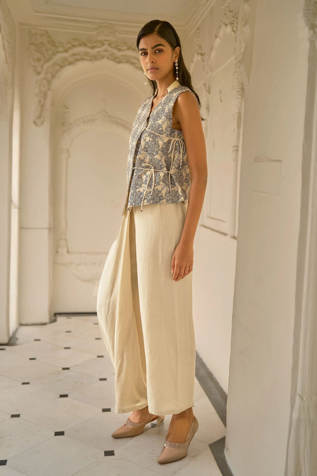Asymmetrical Linen Pant