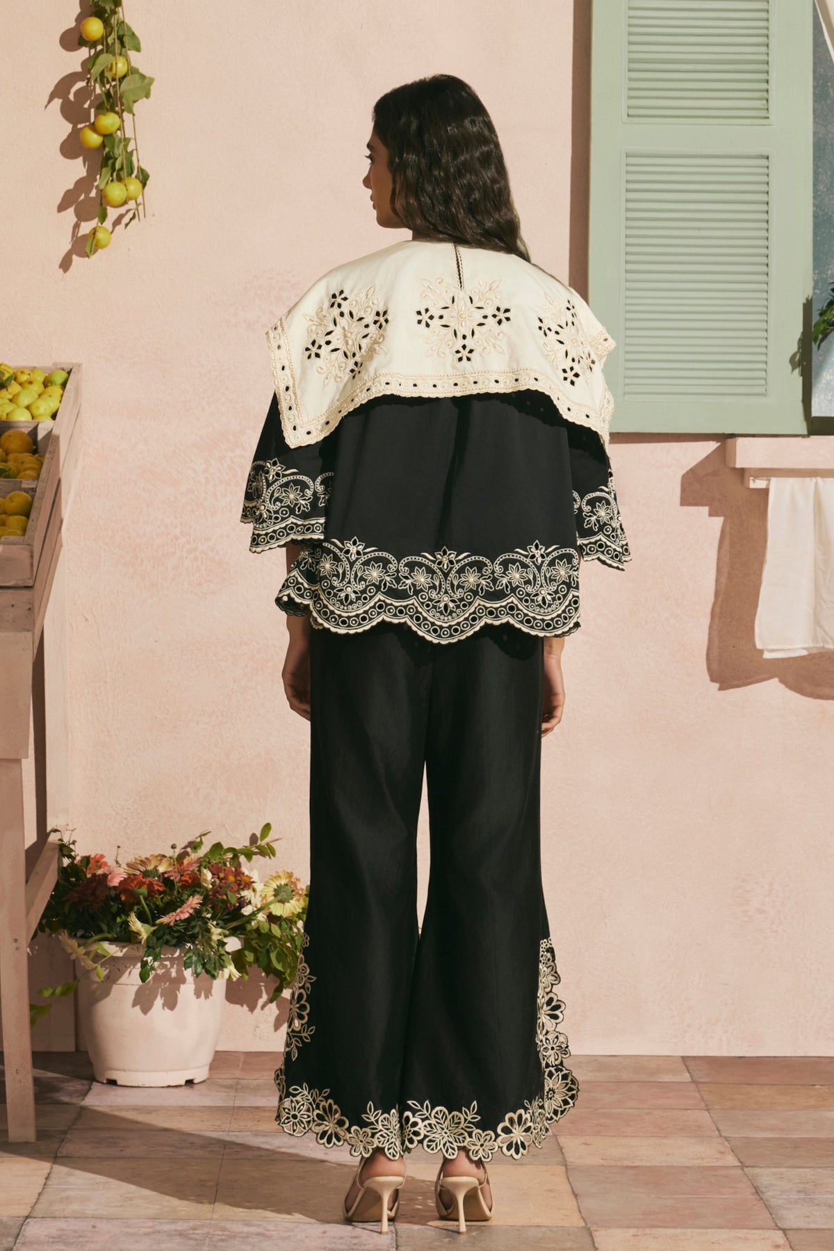 Black Contrast Collar Top