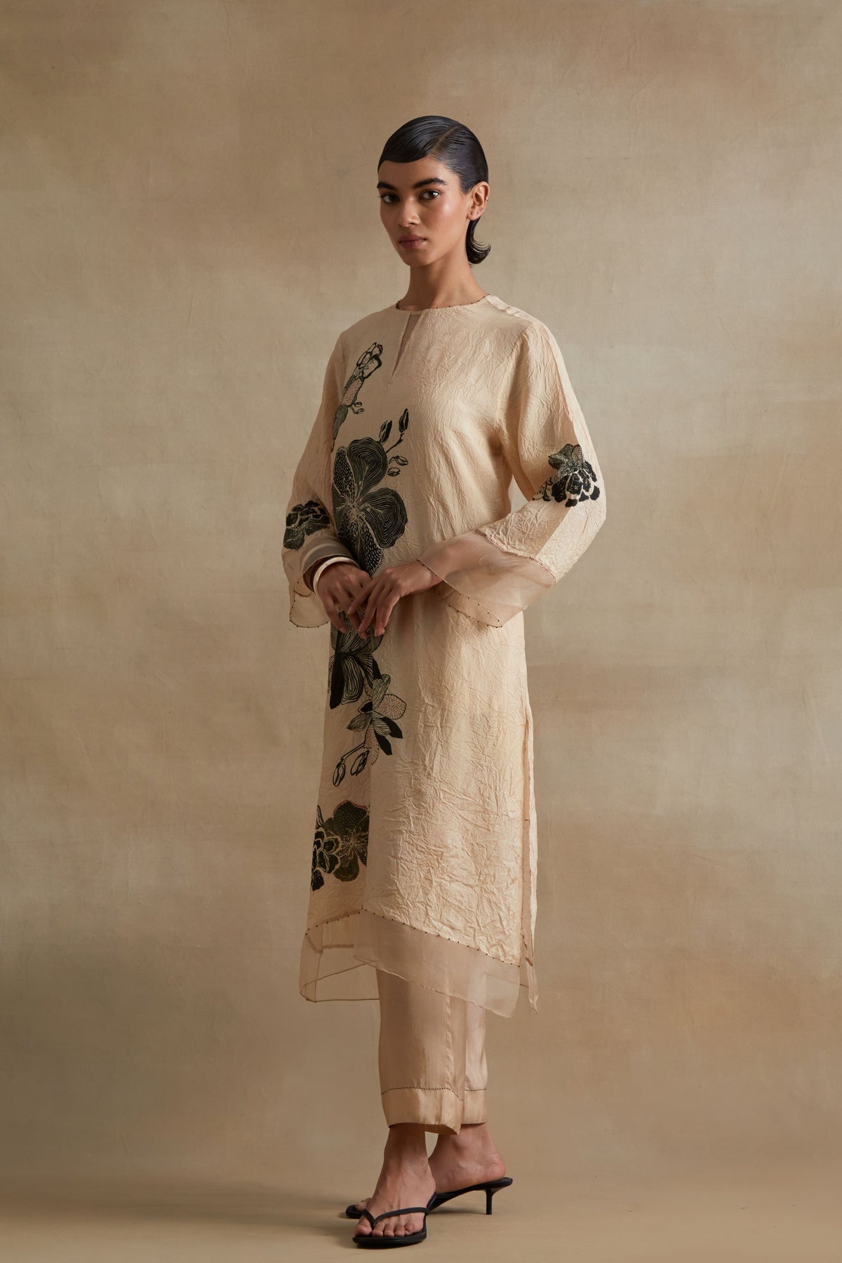 Clay Bold Floral Print Kurta Set