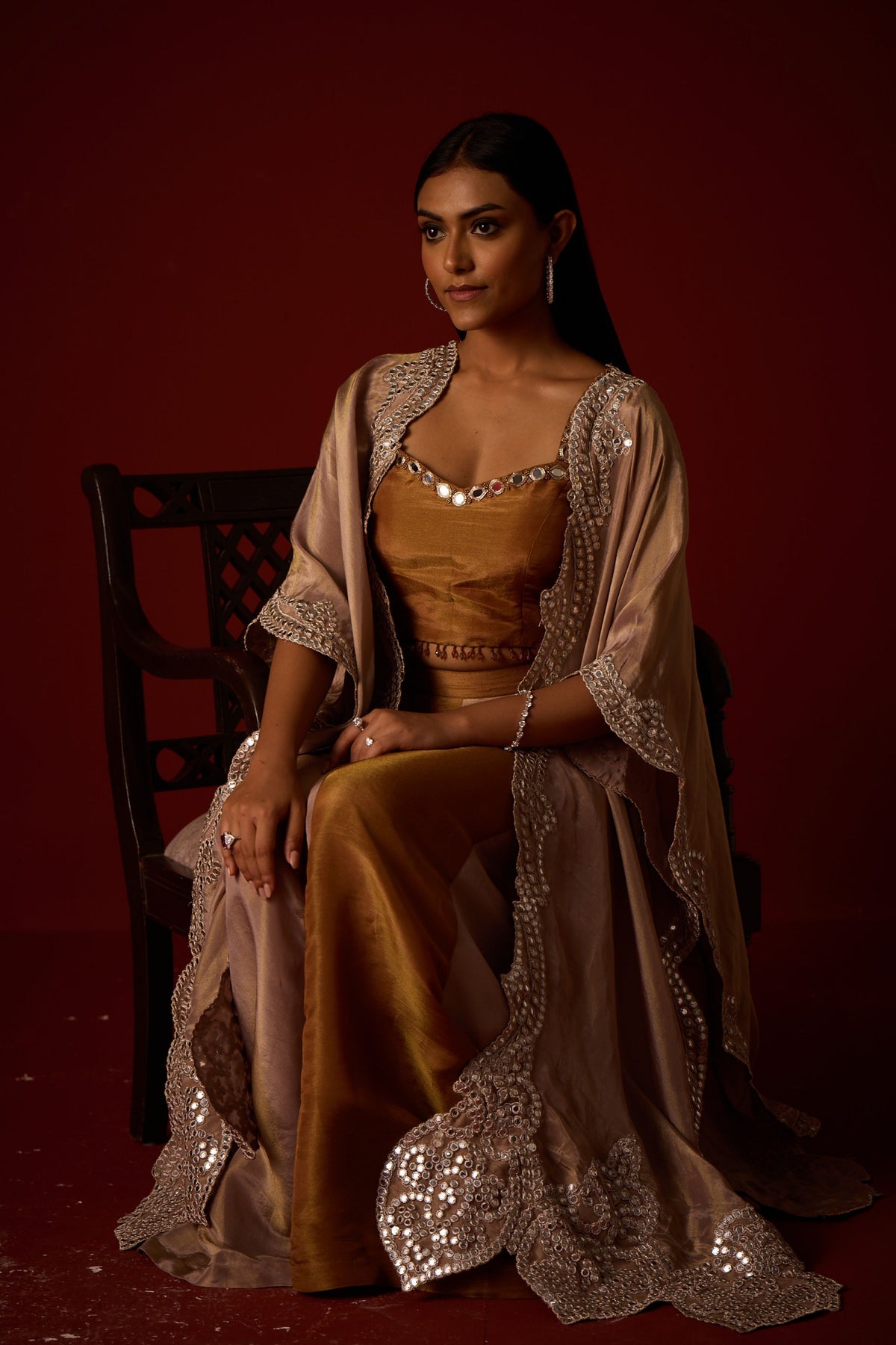 Tissue Mirror Work Cape