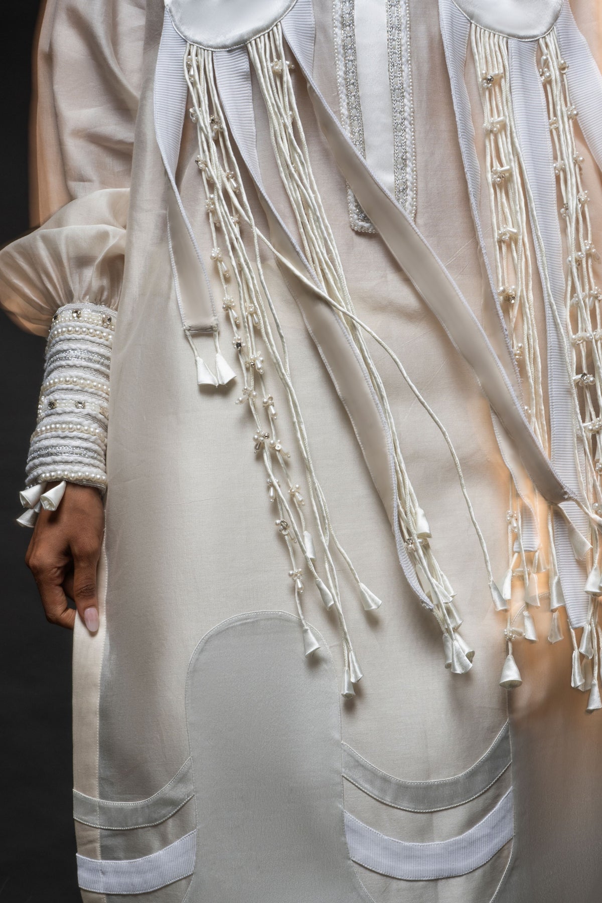 Ivory Tassel Fringe Tunic Set