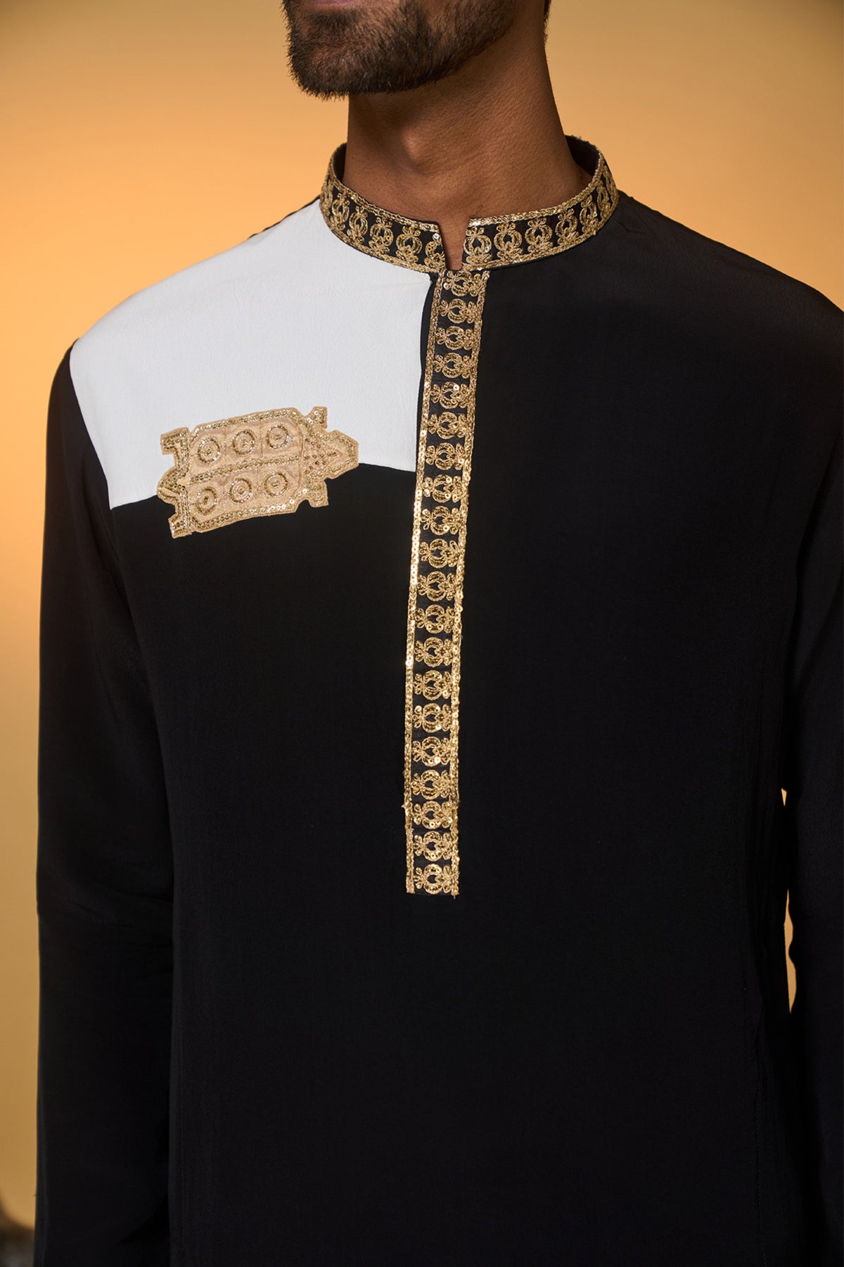Black White Turtle Tale Kurta Set