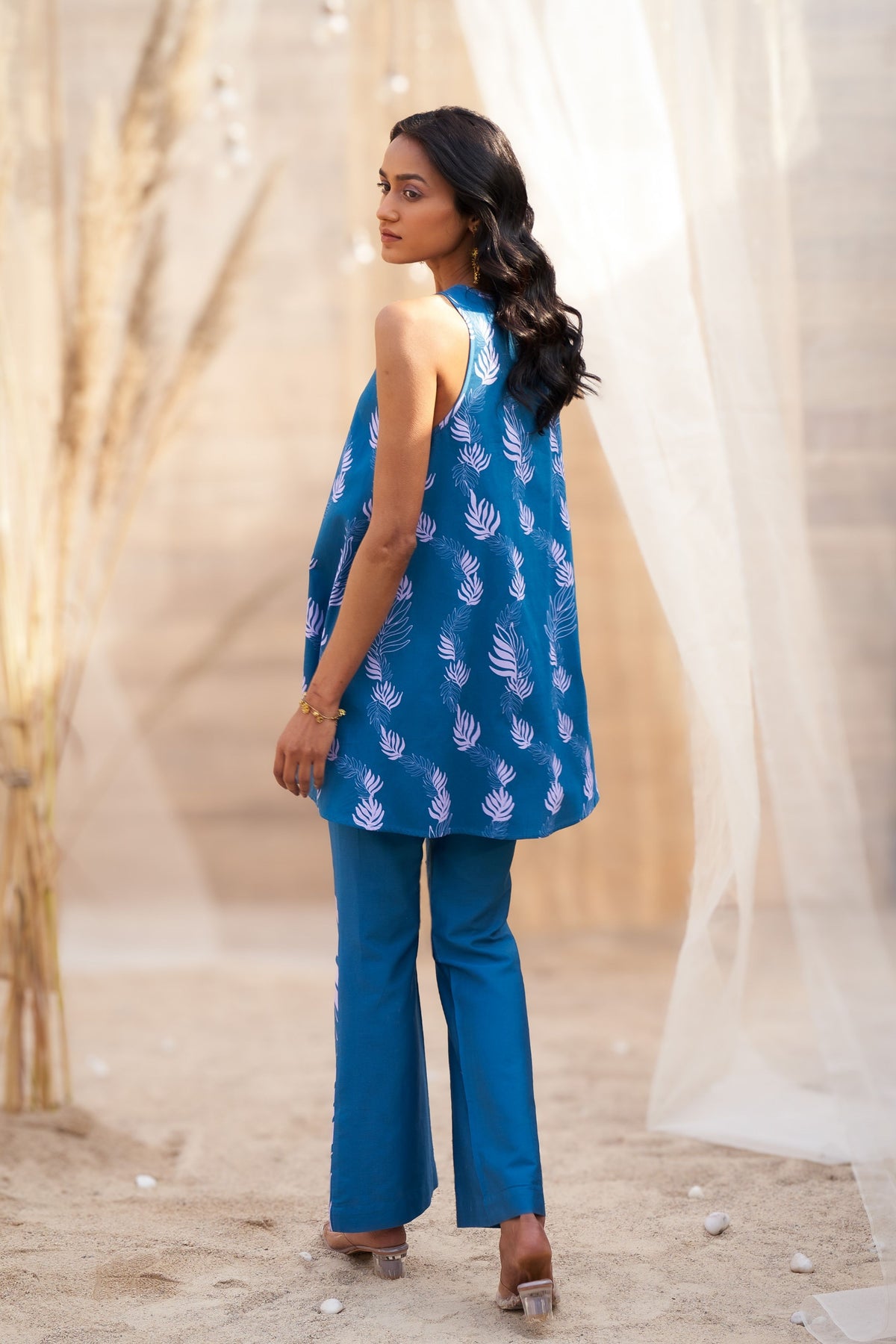 Reveria Leaf Printed Tunic Set