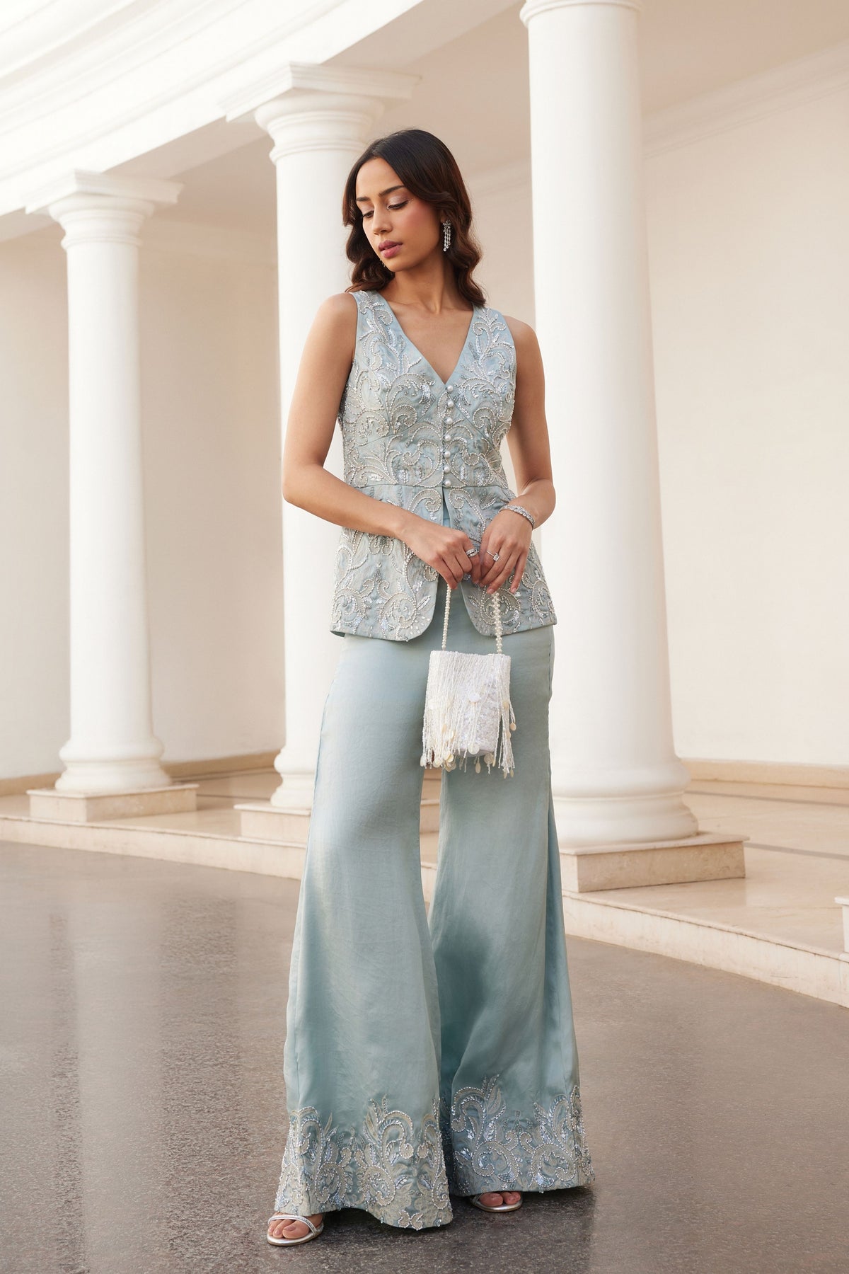 Powder Blue Peplum and Pants