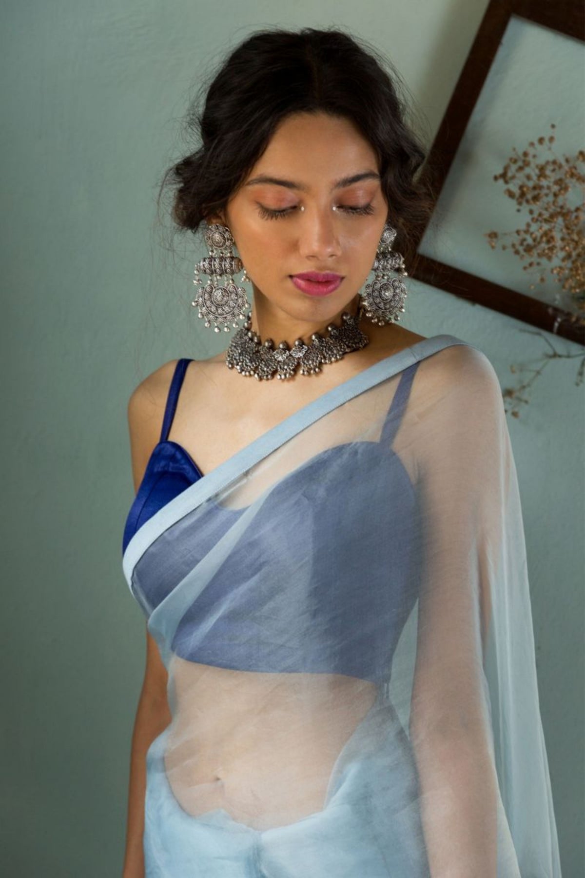 Aradhana Powder Blue Saree Set