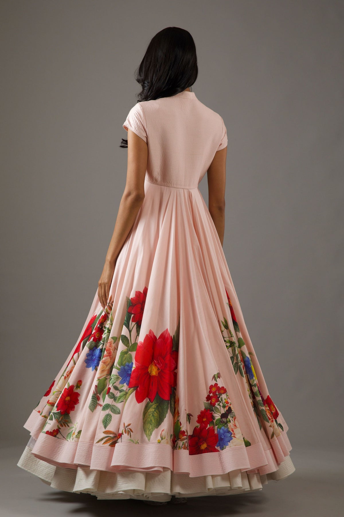 Pink Chanderi Anarkali Set