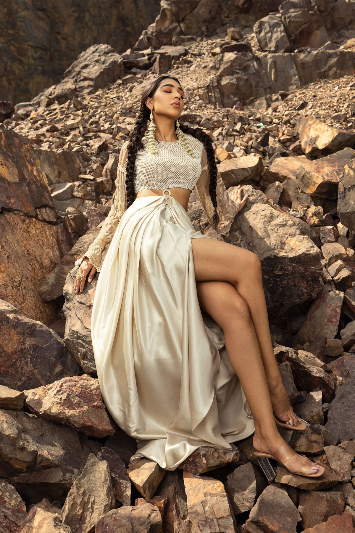 Dreamer Ivory
draped Gown