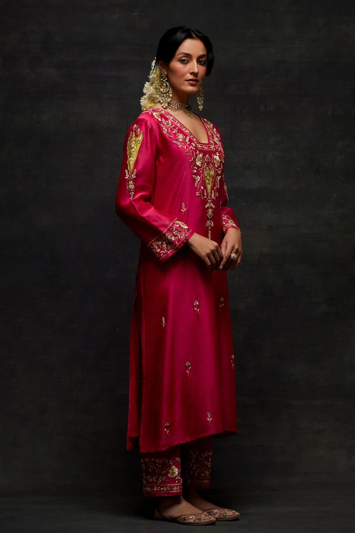 Pink Yoke Kurta Set