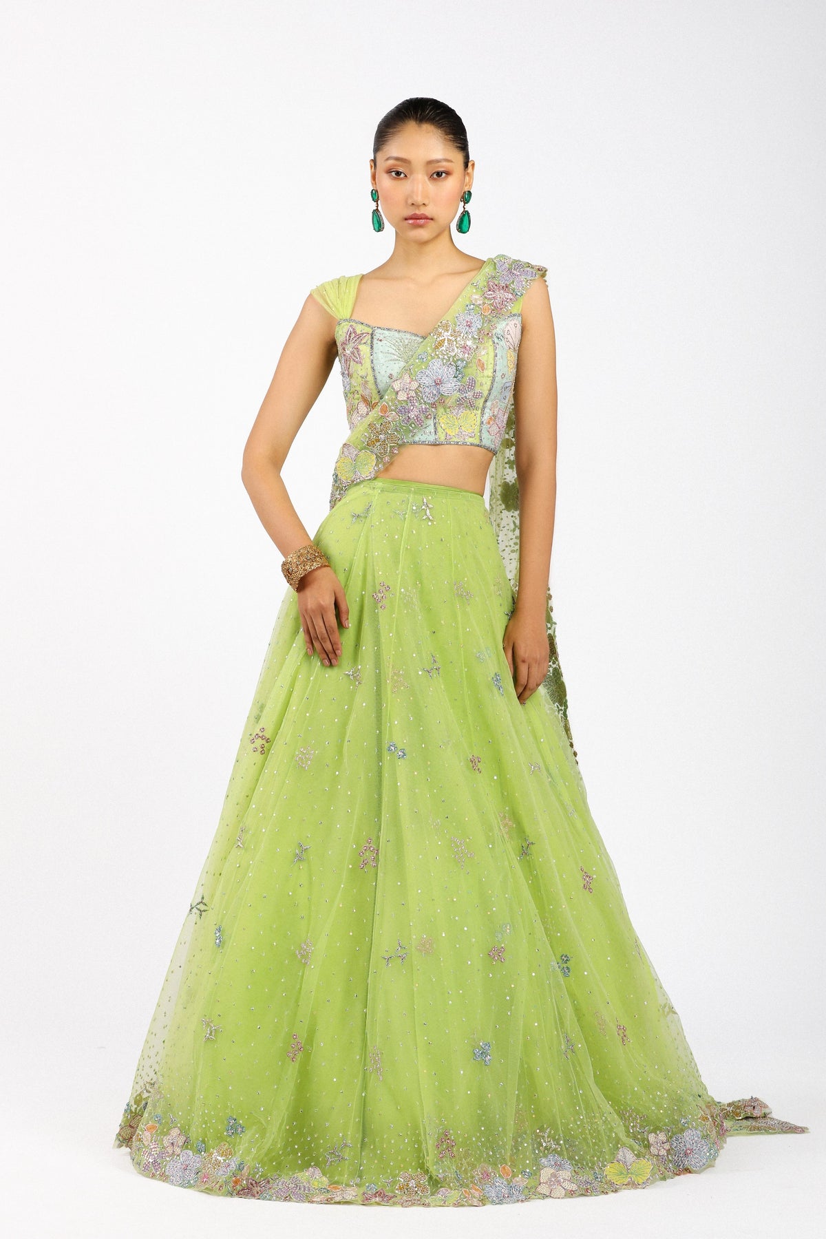 Azalee Lime Lehenga Set