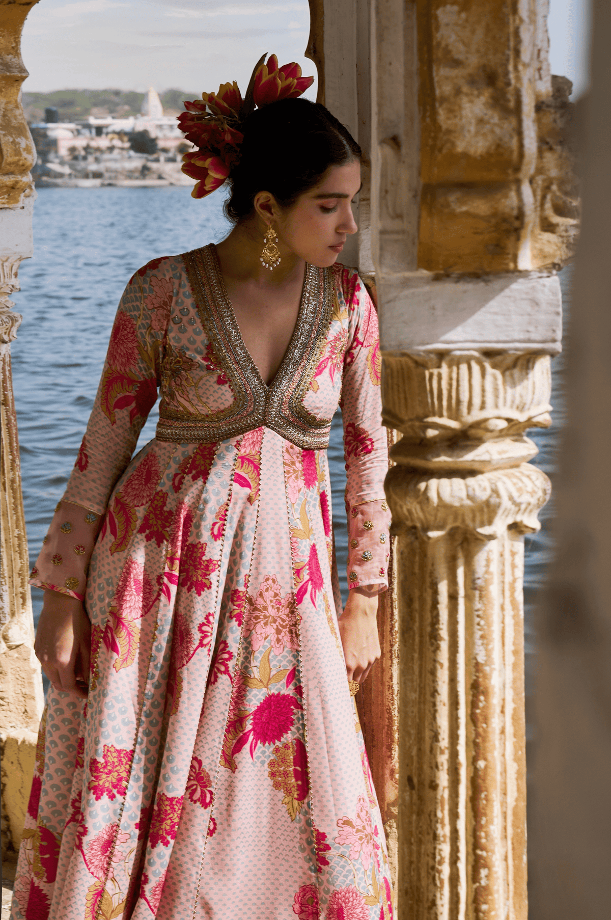 Gul Nude Pink Anarkali Set