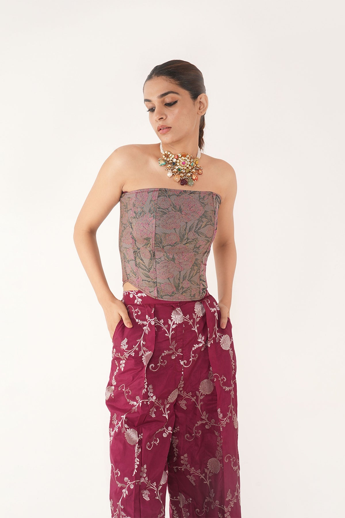 Bagh Maroon Co-ord Set