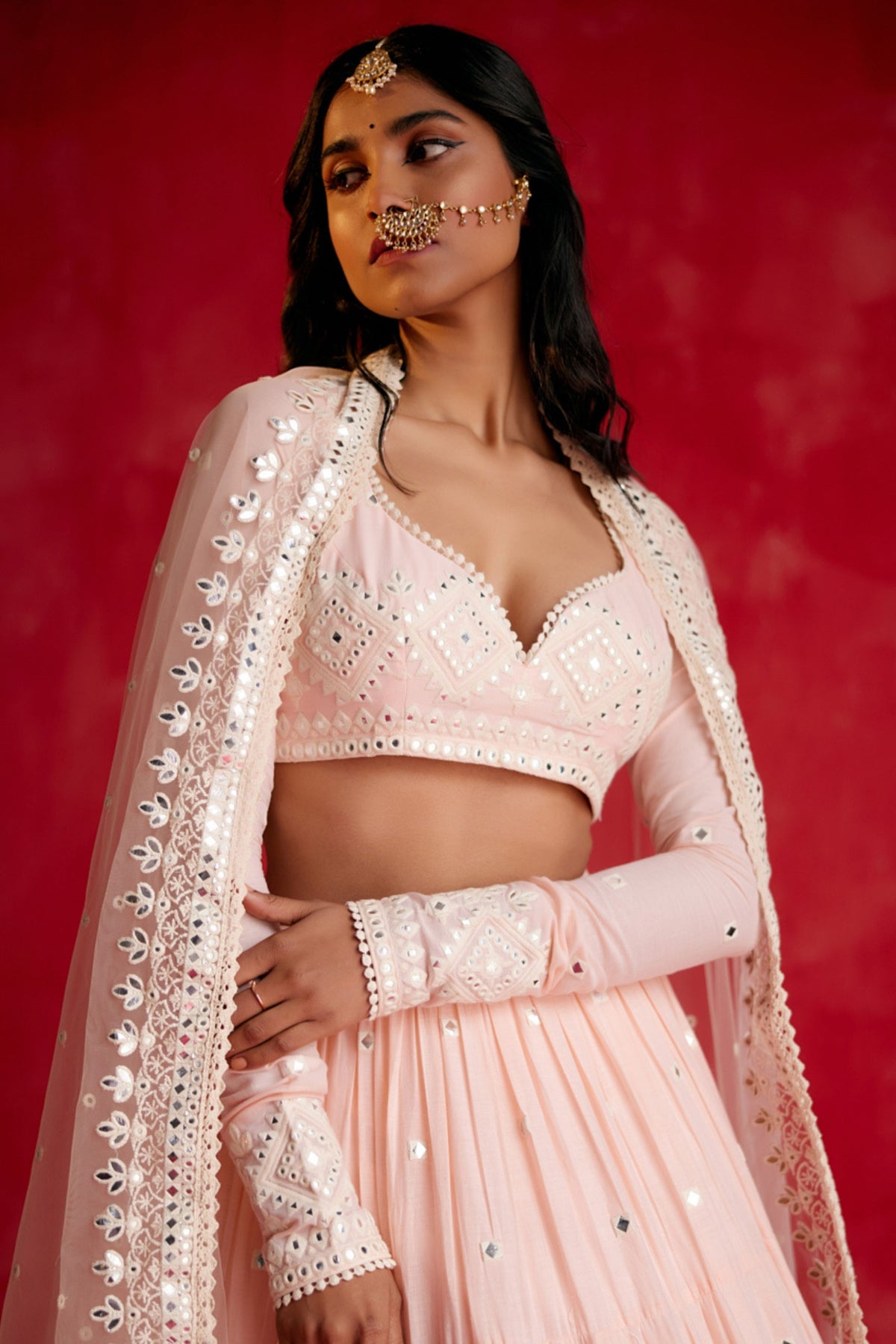 Blush Pink Diamond Lehenga Set