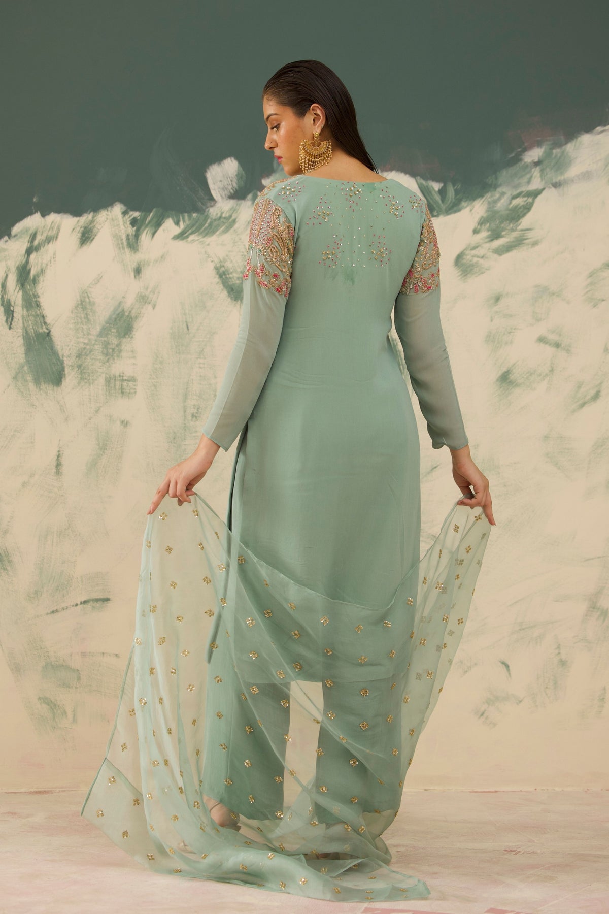 Sea Green Pastel Kurta Set