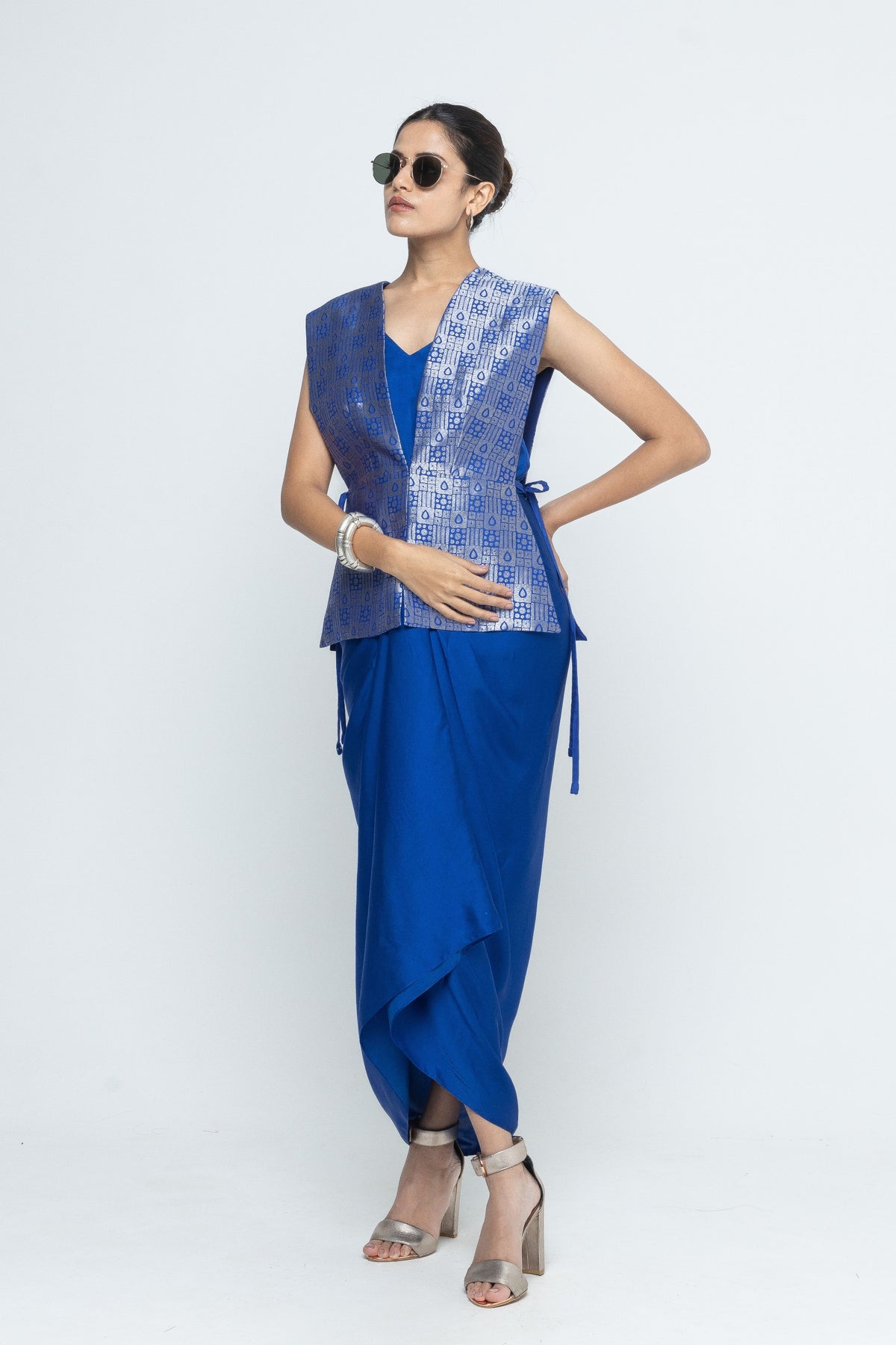 Alia Gilet Paired With Asymmetrical Dress