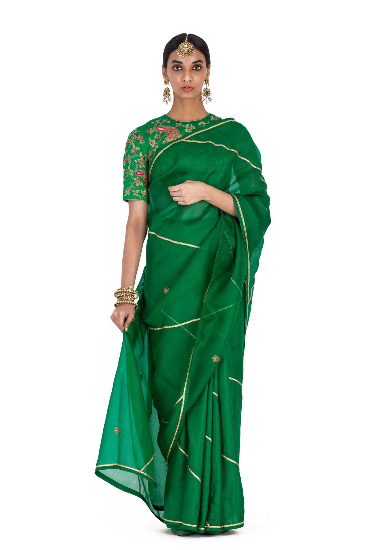 Bhayli Green Saree
