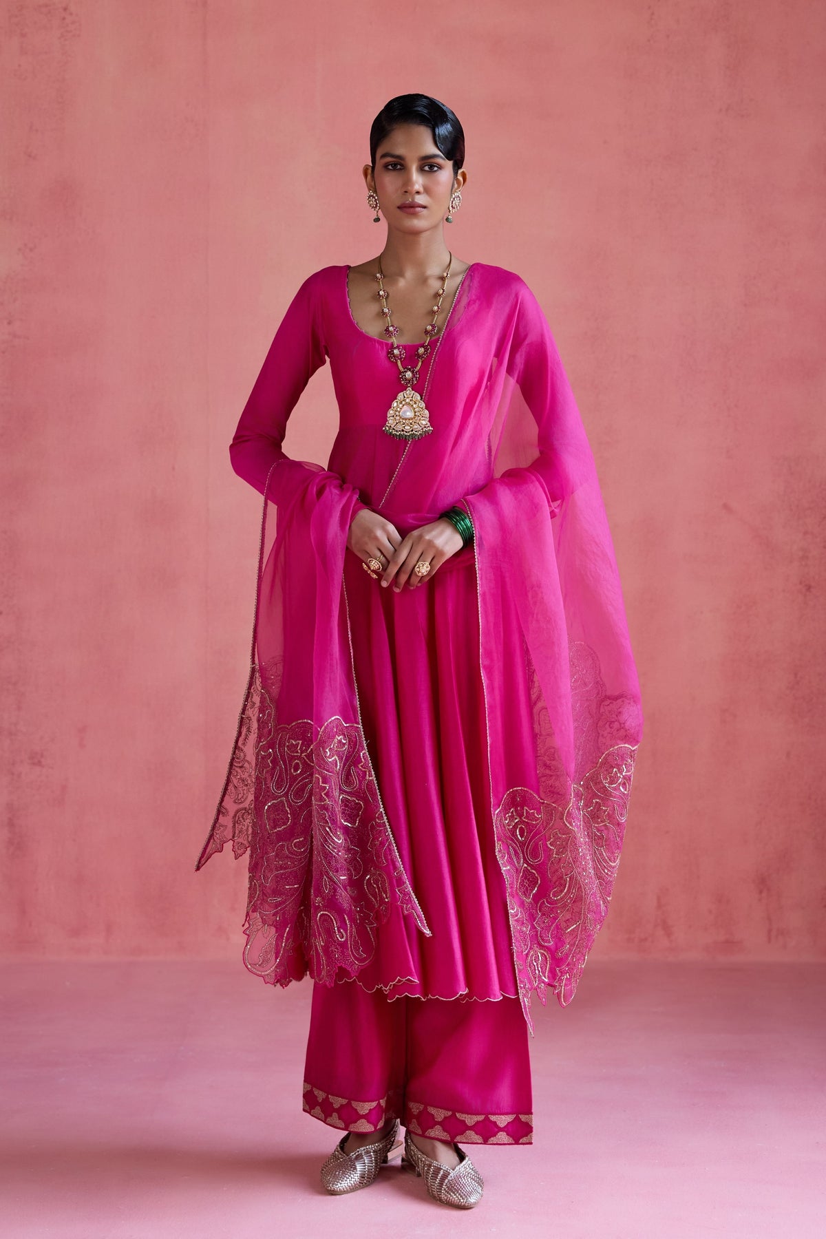 Gul Fuchsia Anarkali Set