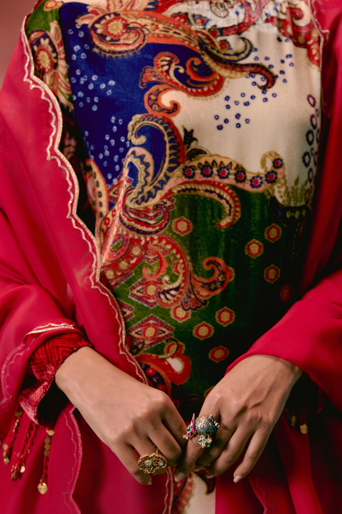 Paisley Velvet Kurta Set