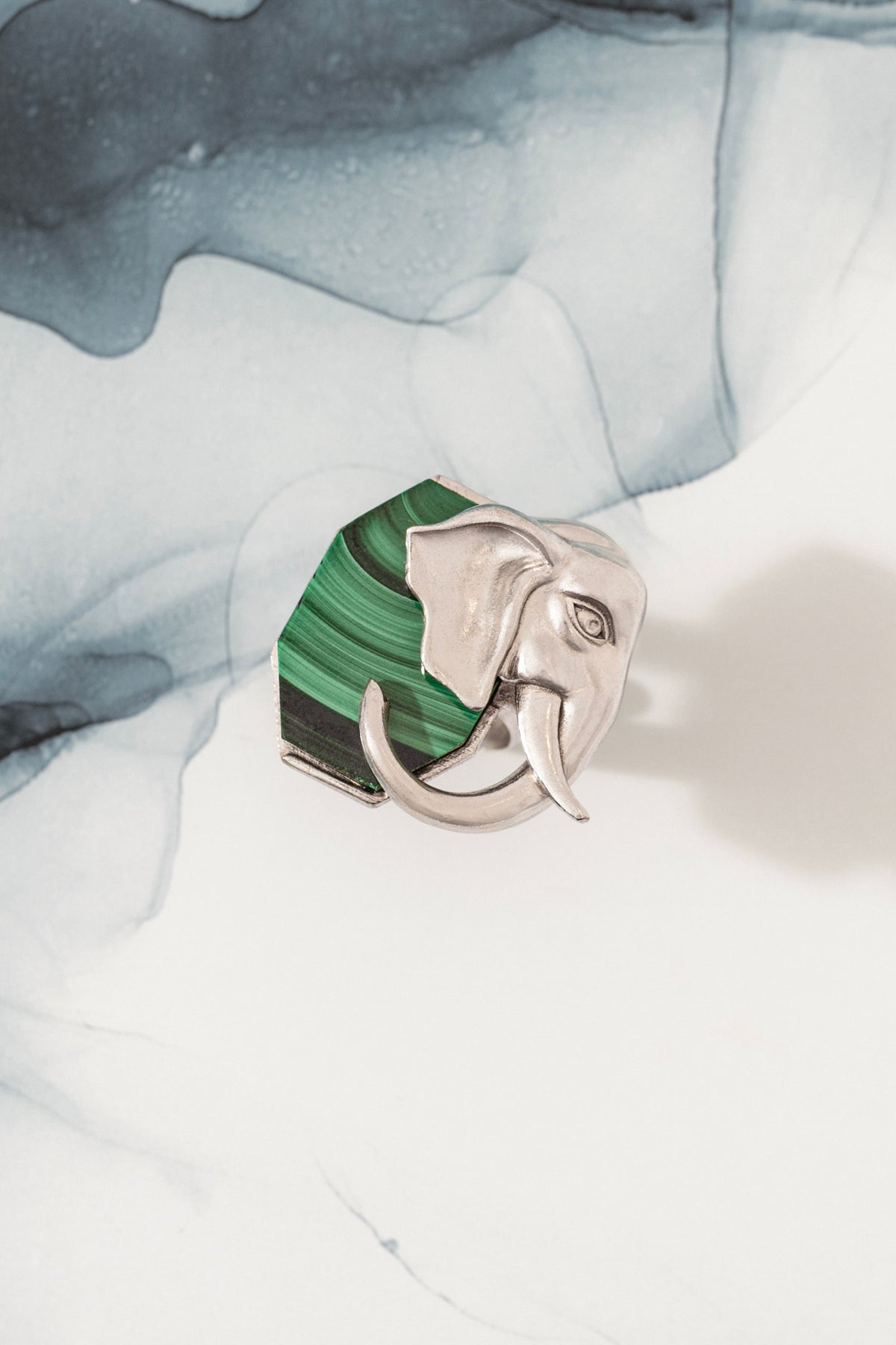 Ele Malachite Ring Silver