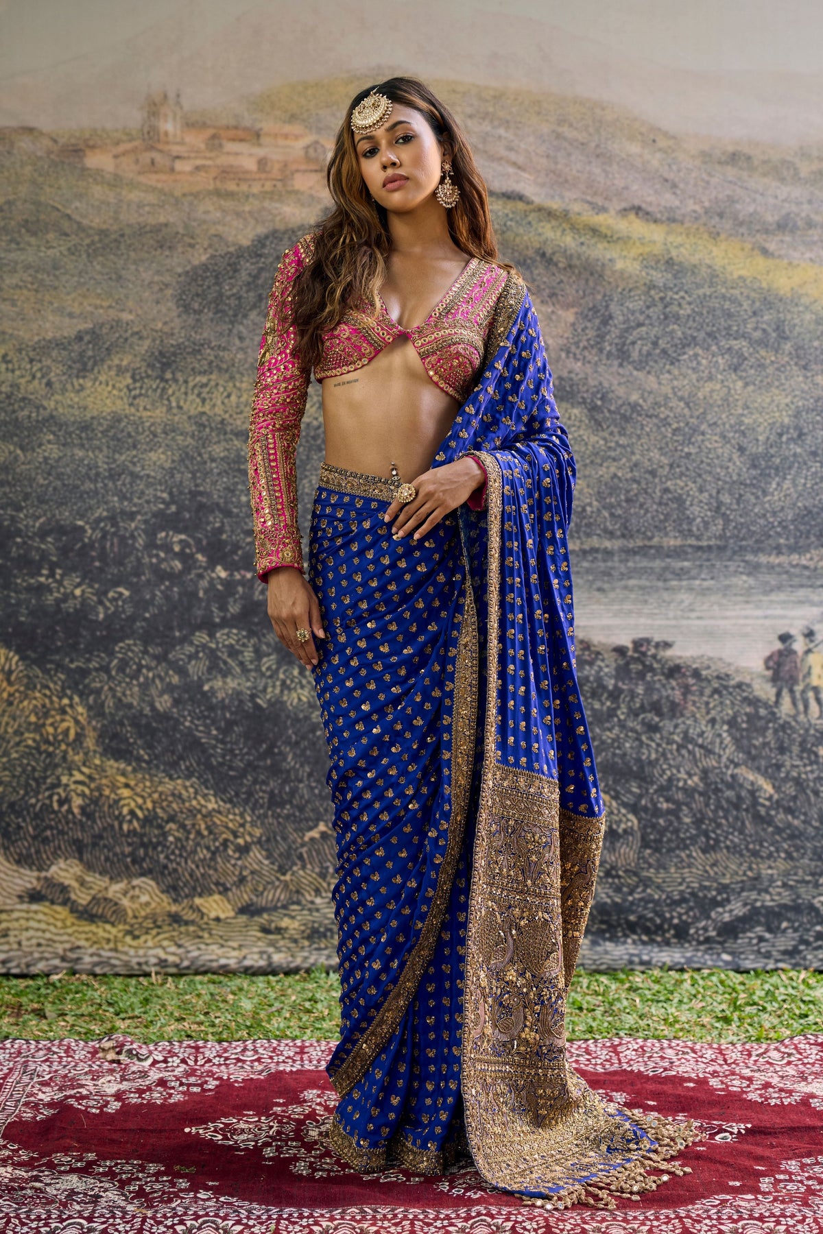Neel Pari Dabka Silk Saree Set