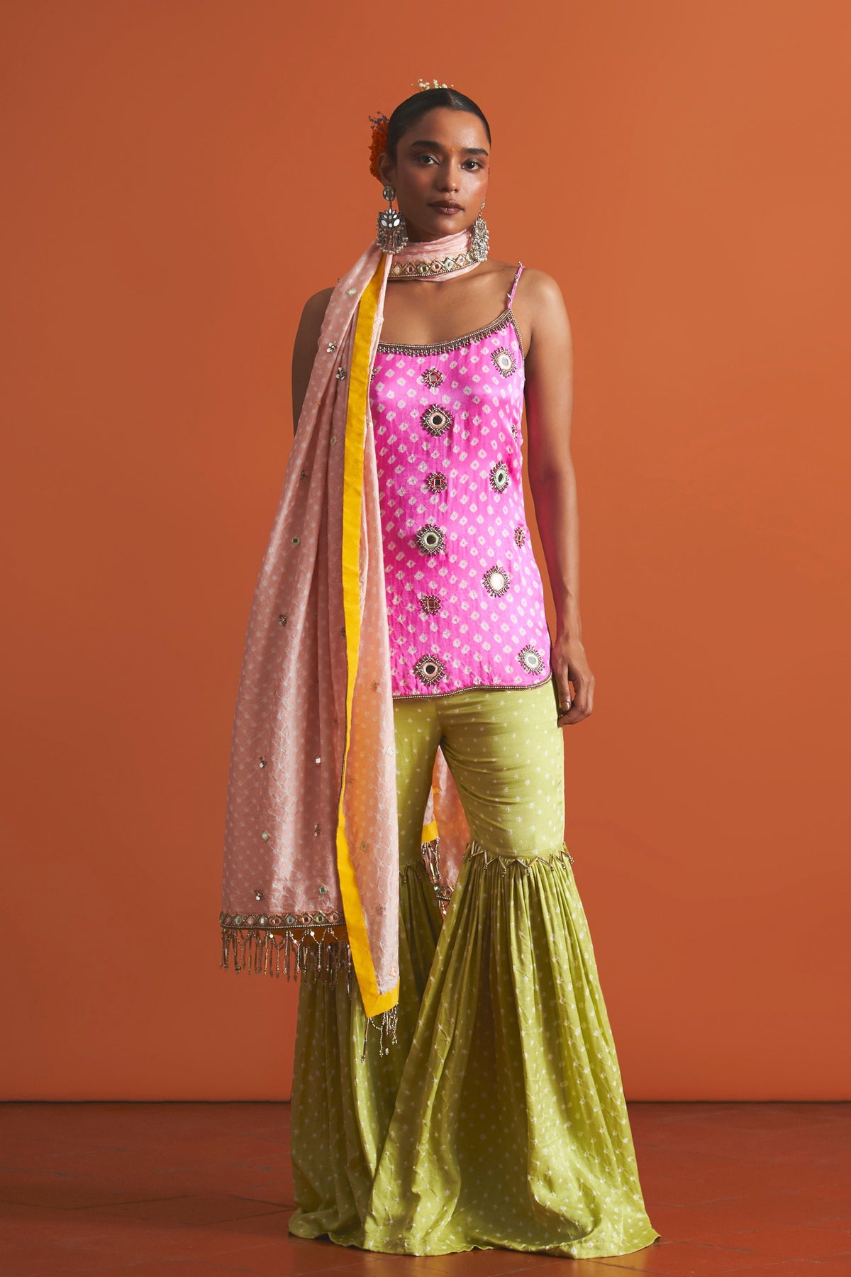 Neon Pink Gharara Set