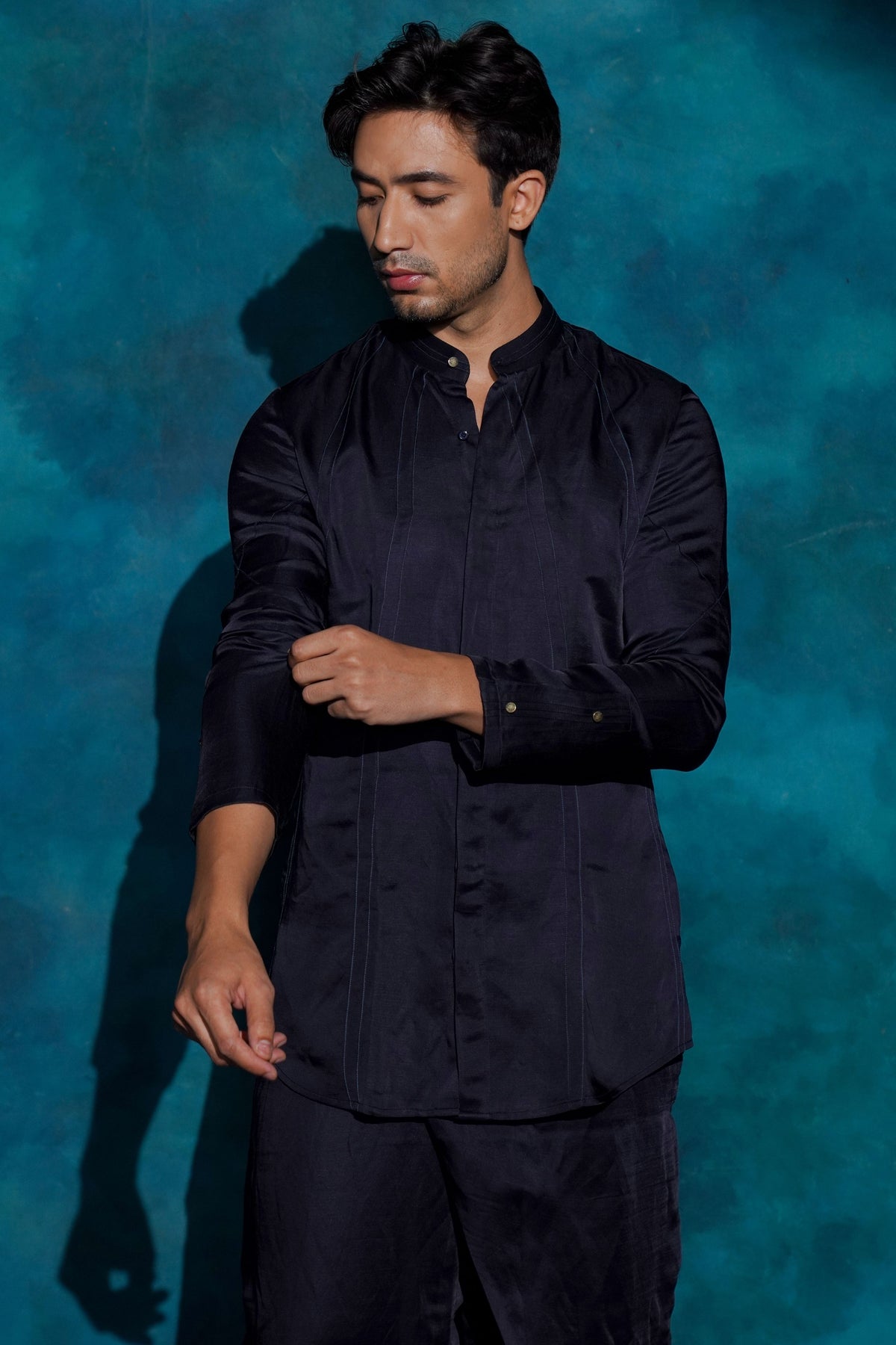 Midnight Blue Floral Jacket Set