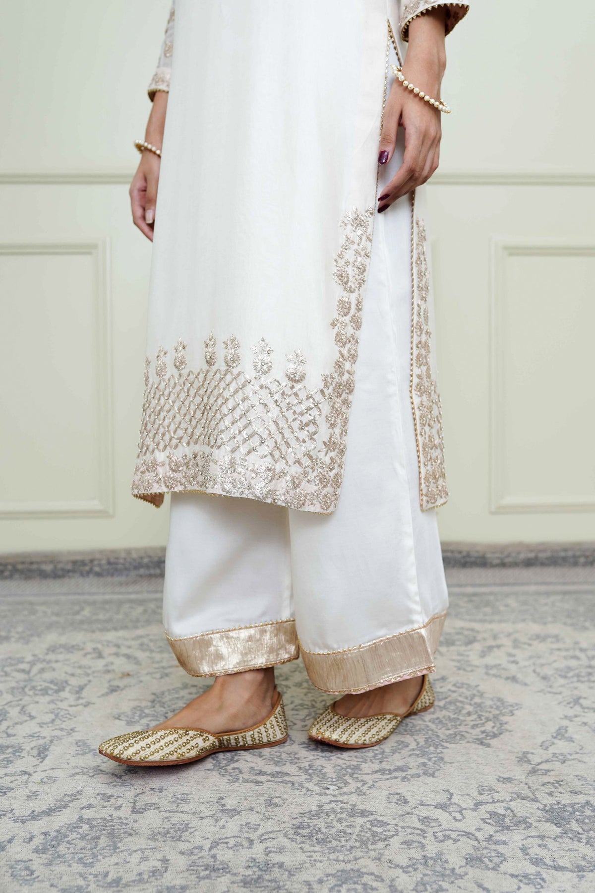 Daisy ivory long kurta set
