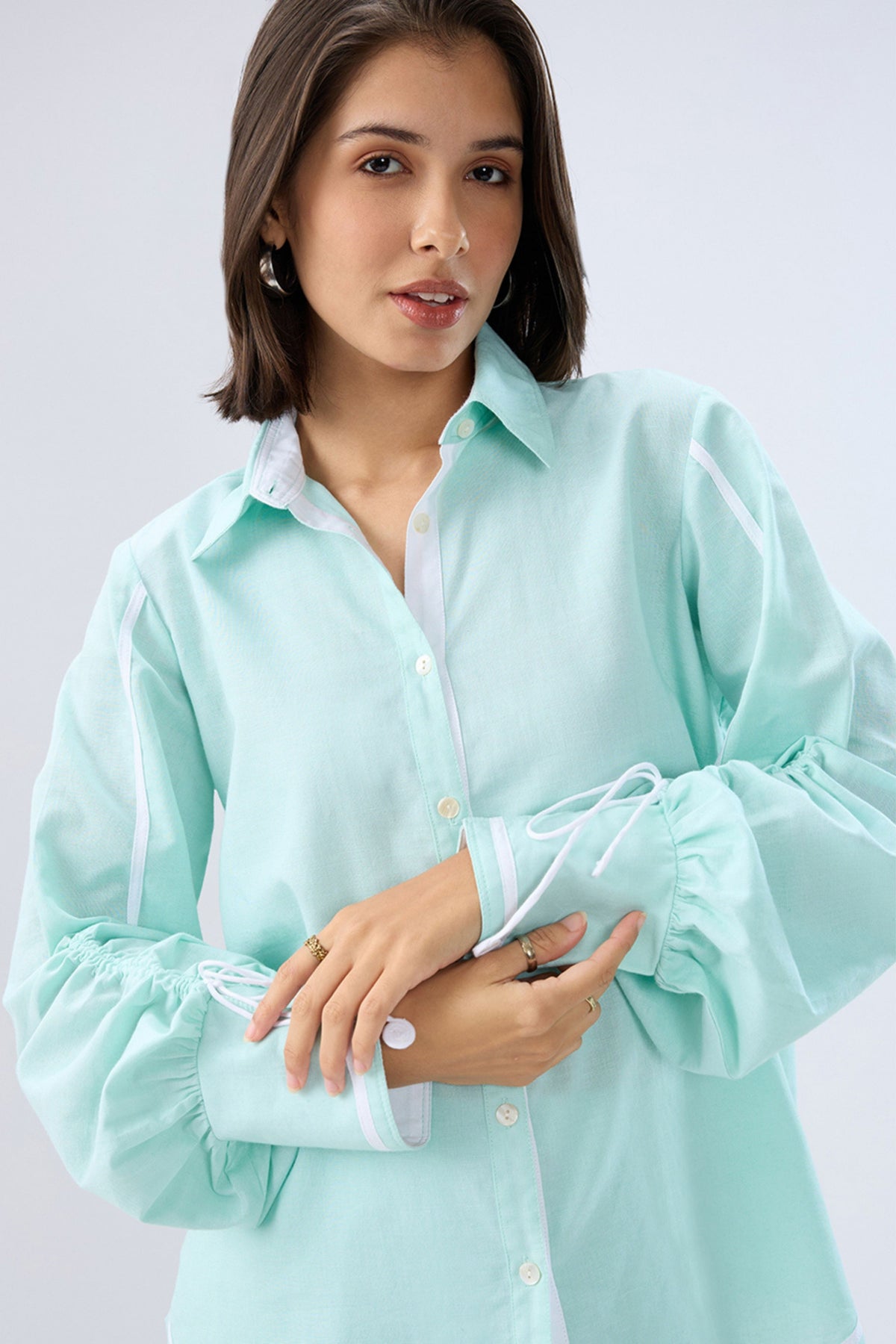 Blue Shirt Style Co-ord Set