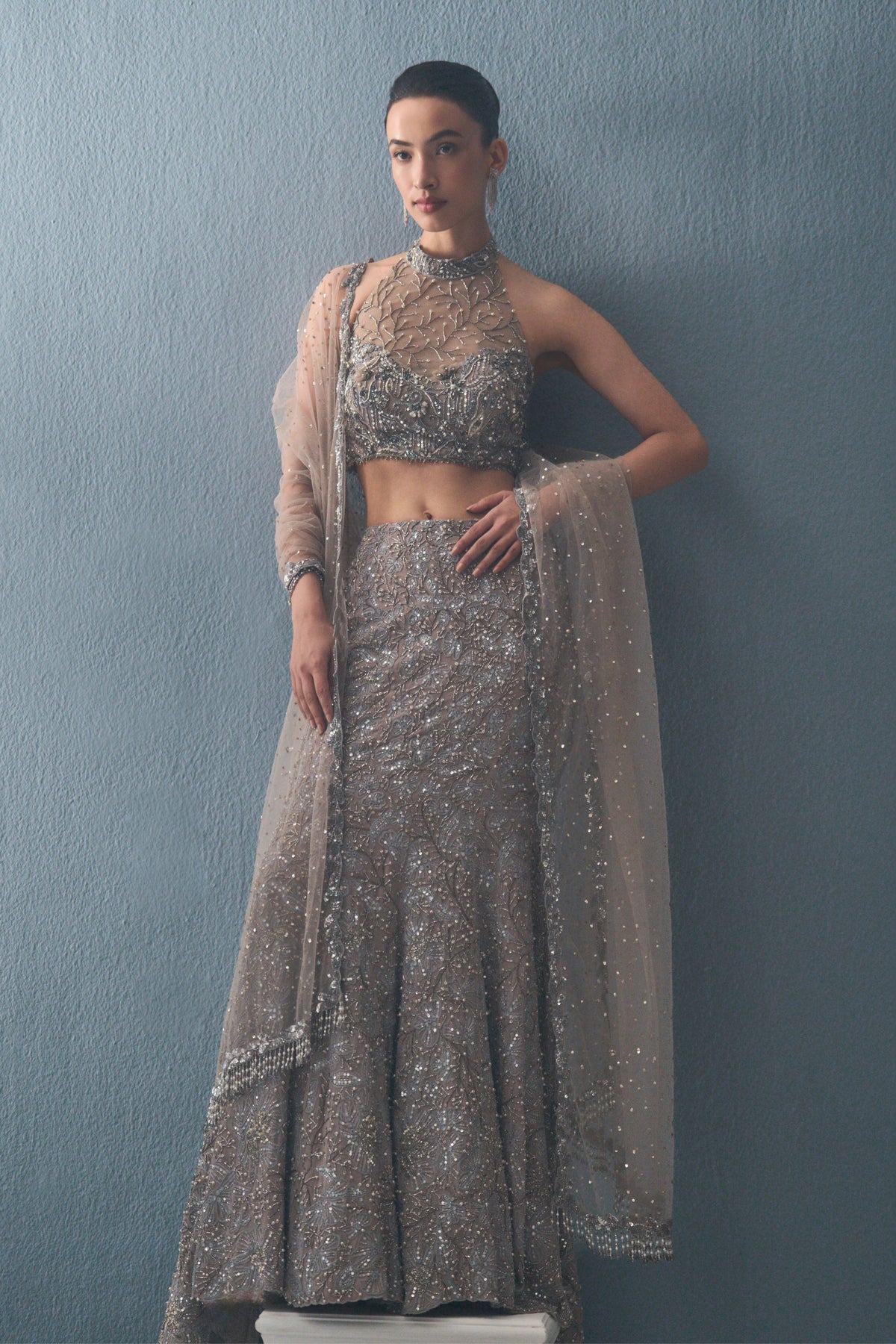 Georgette Fit N Flare Lehenga Set