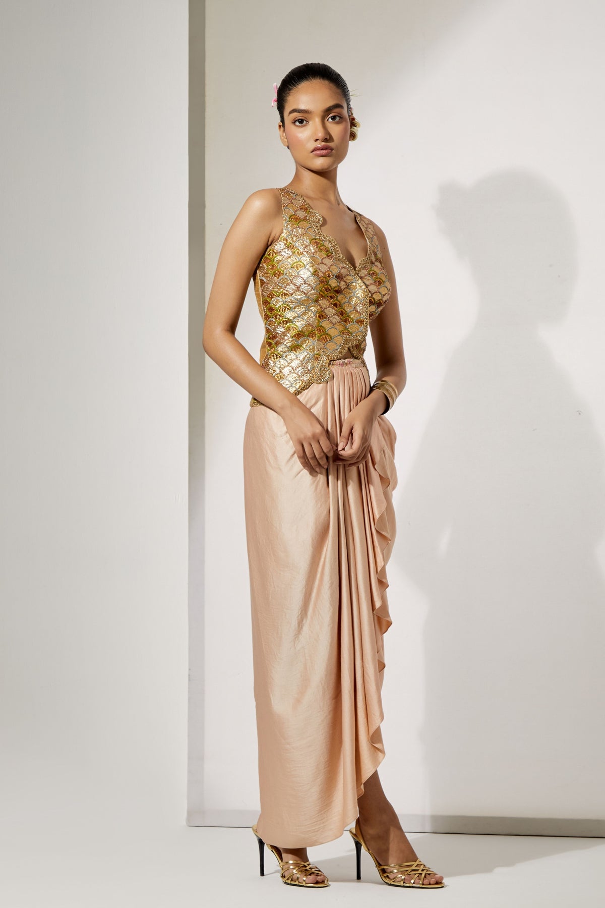 Champagne Skirt Set