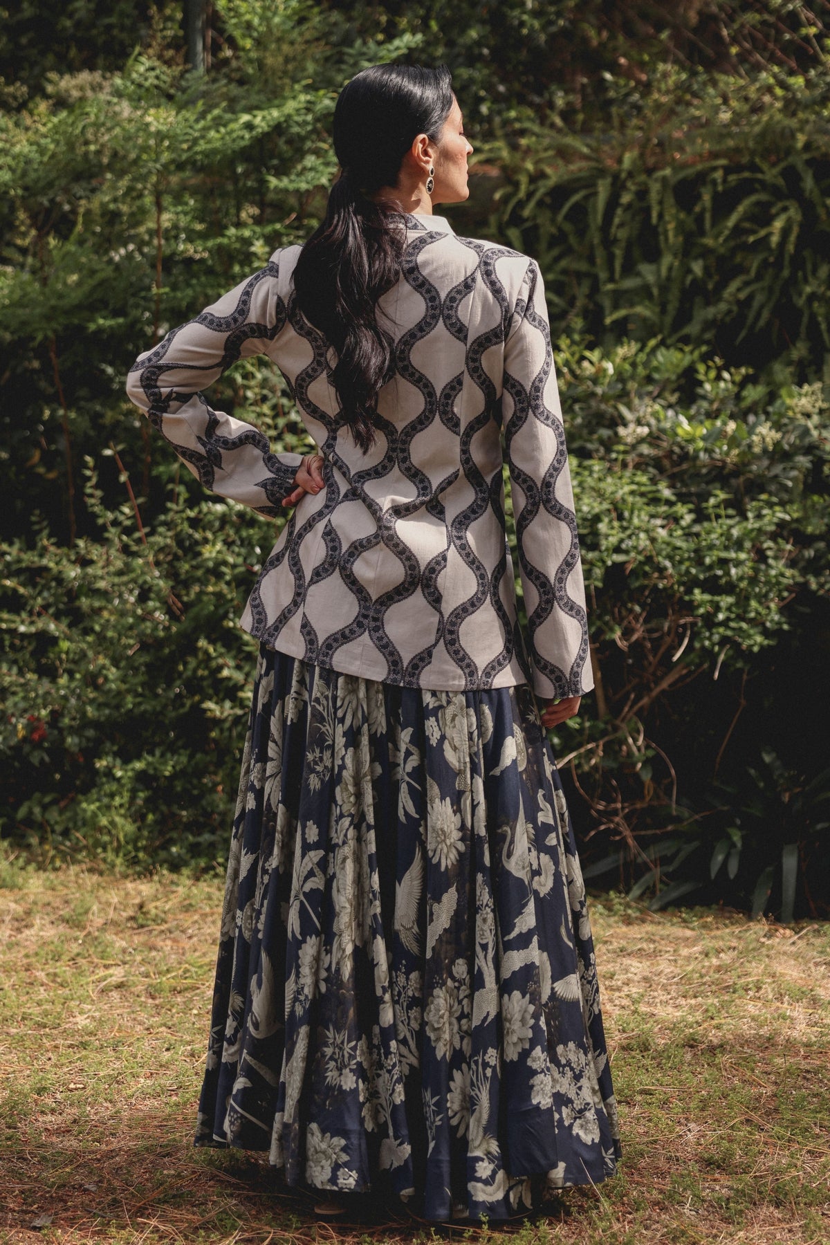 Evening Script Skirt With Jacket