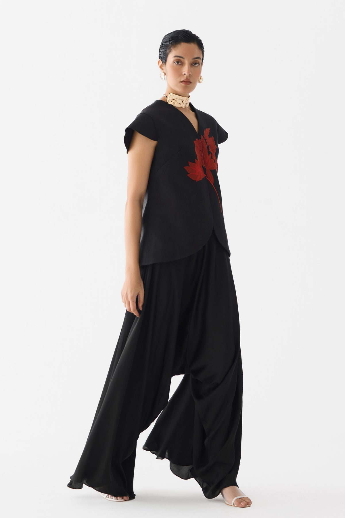 Red Tiger Lily Waist Coat Set