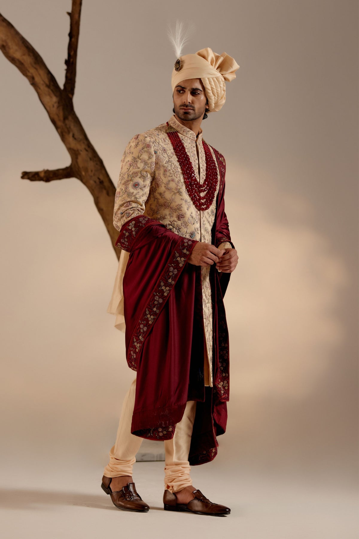 Pale Gold Sherwani Set