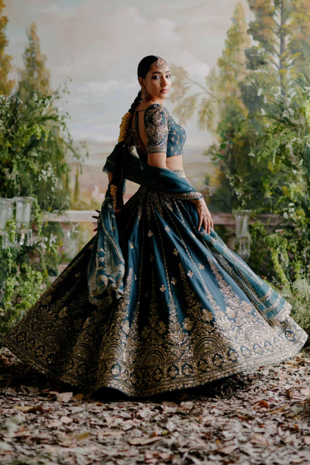 Dark Green Lehenga Set