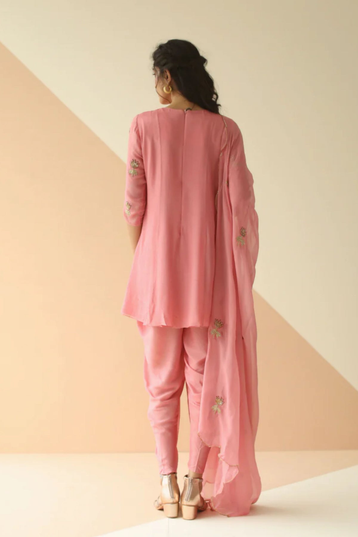 Pink mauve dhoti