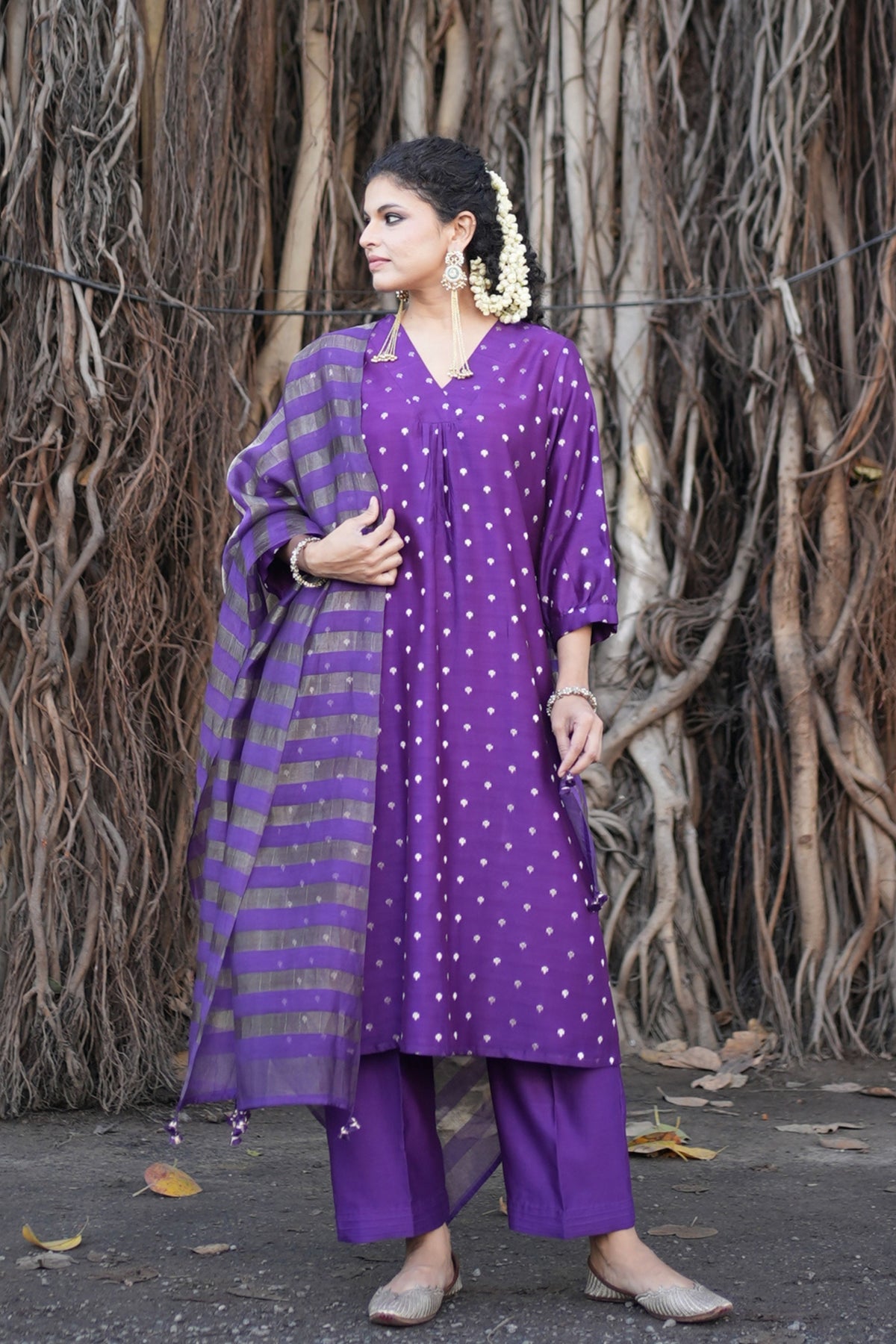 Devika Purple Elegance Kurta Set