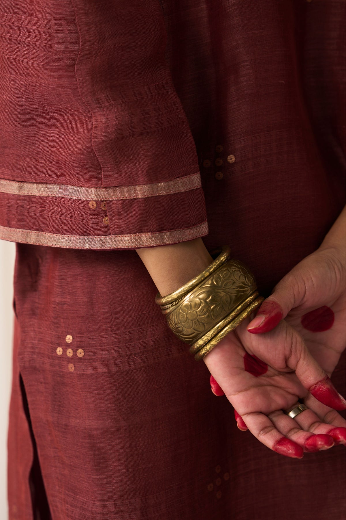 Bindu Maroon Kurta Set