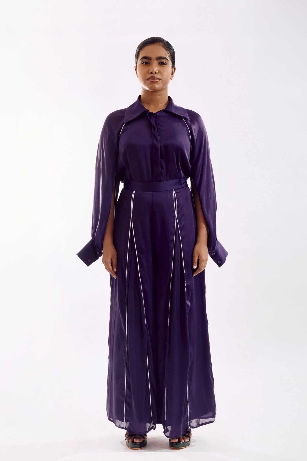 Purple Panneled Co-ord Set