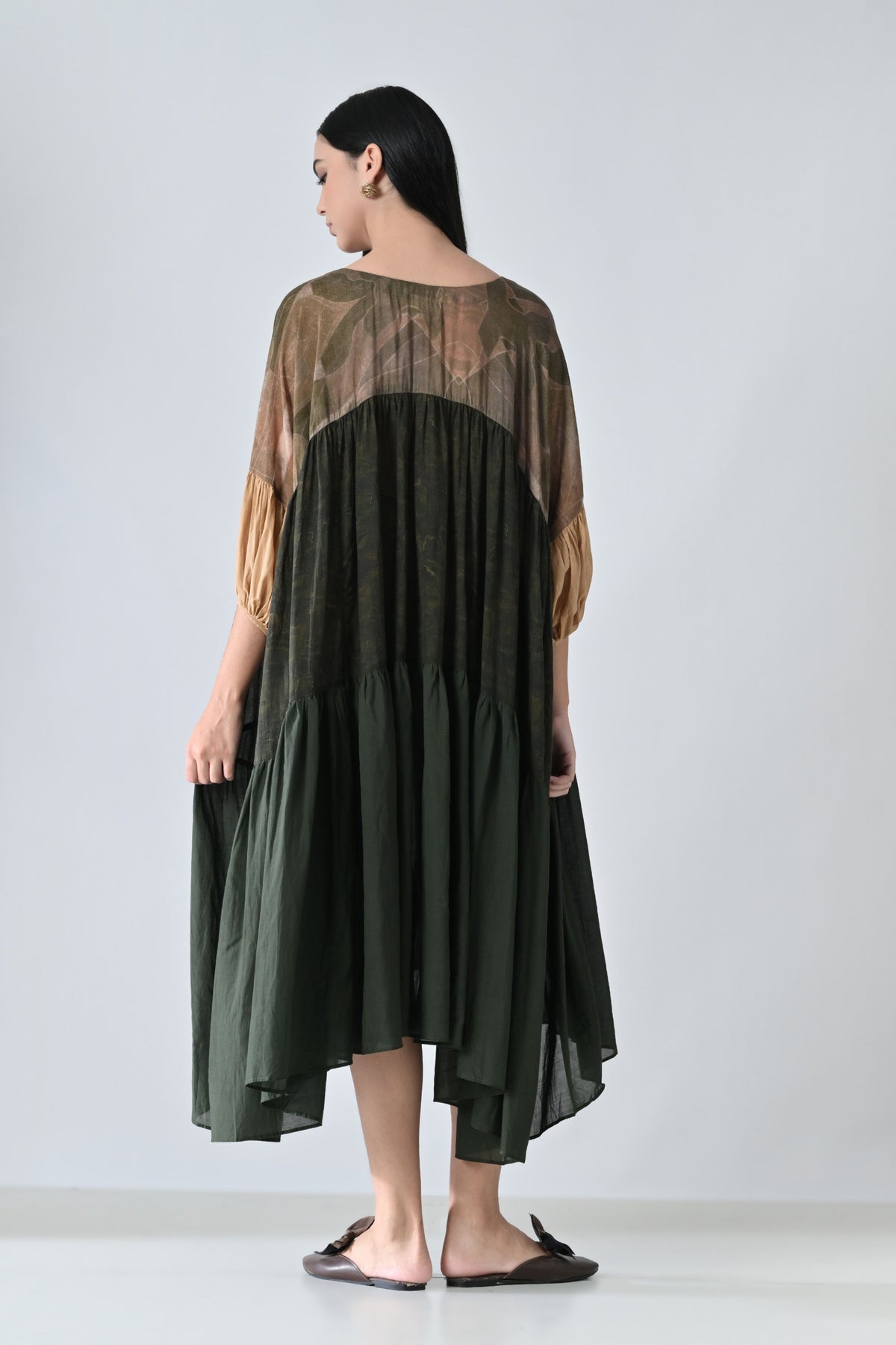 Olive Green High Low Dress