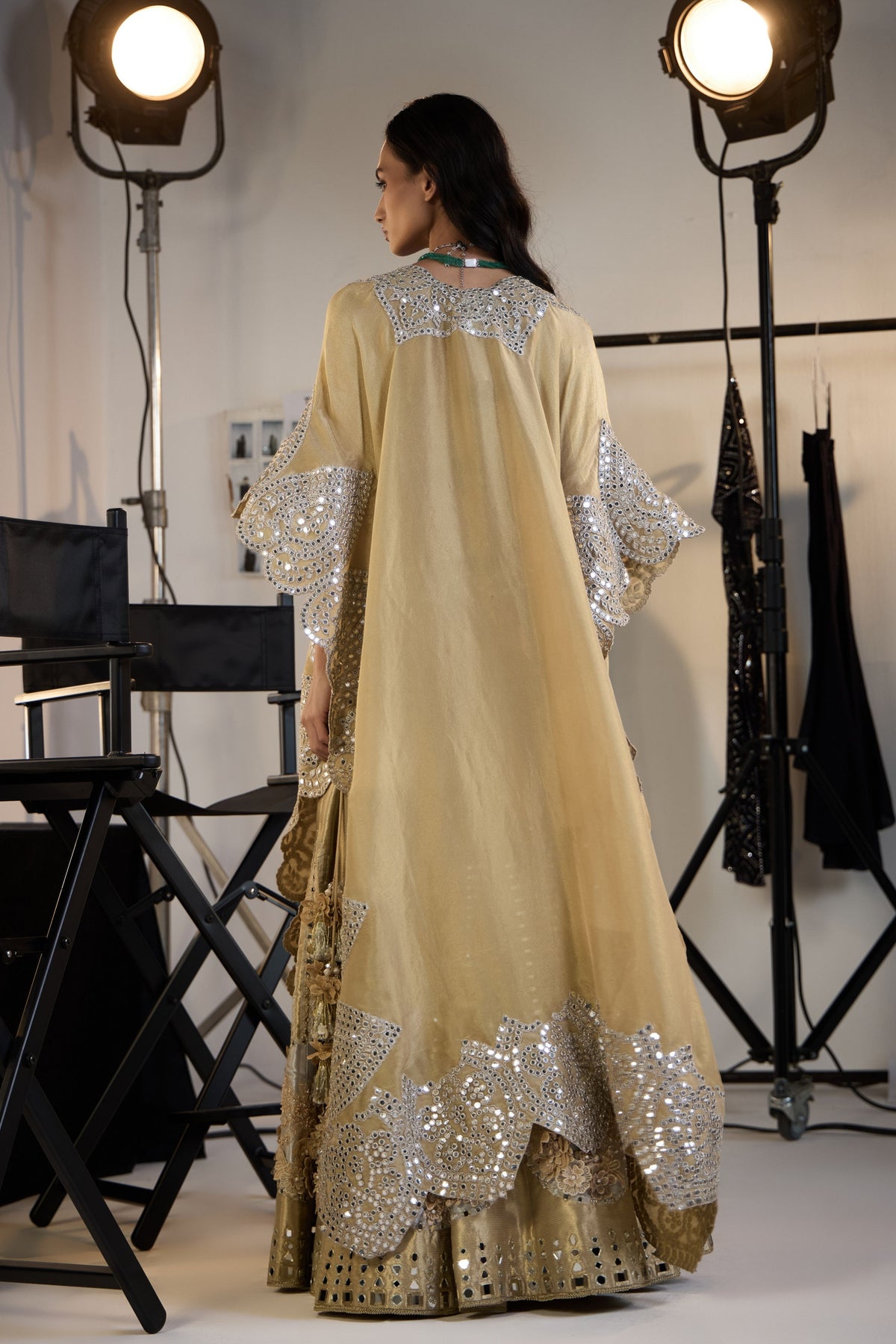 Golden Tissue Organza Cape