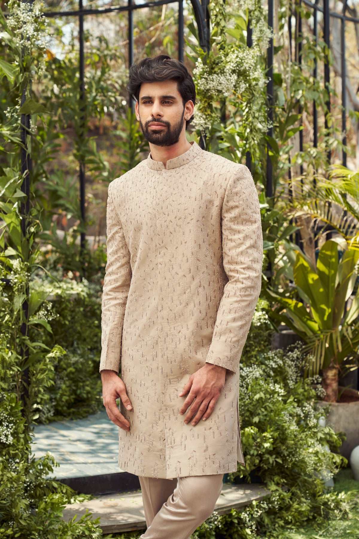 Beige Sherwani