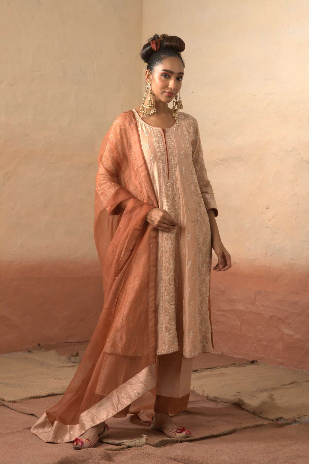 Chanderi Kalidar Set