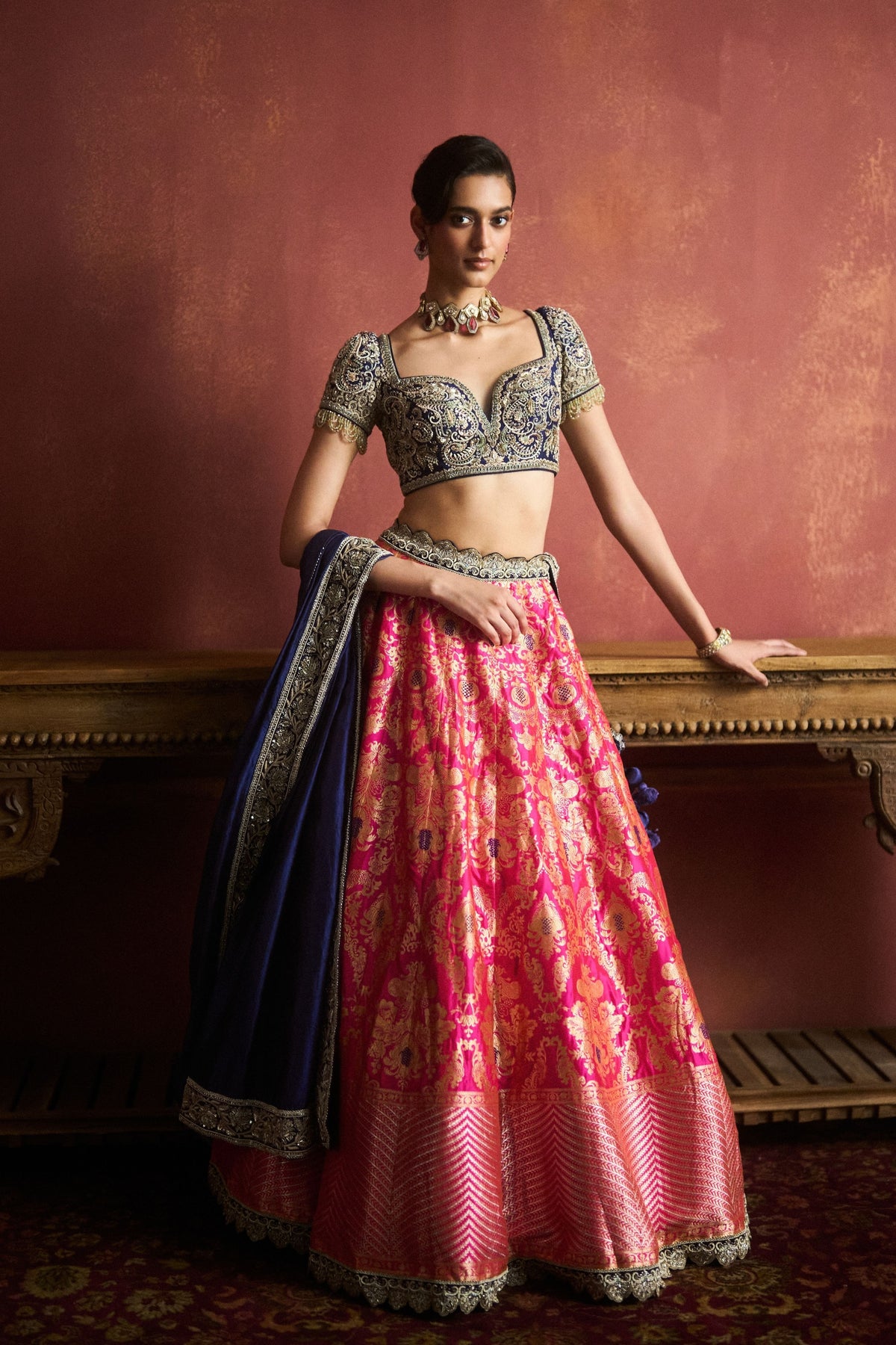 Banarasi Pink Lehenga Set