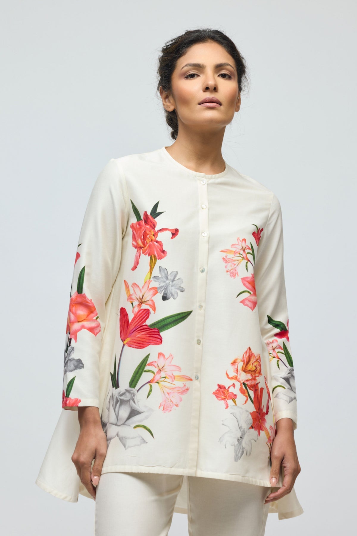 Ivory Chanderi Tunic Set