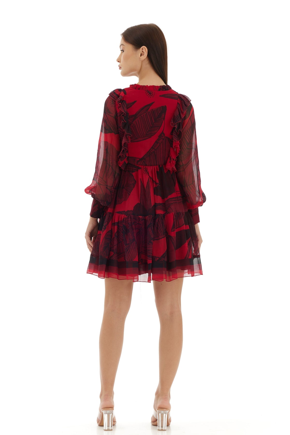Hot Pink Floral Short Dress