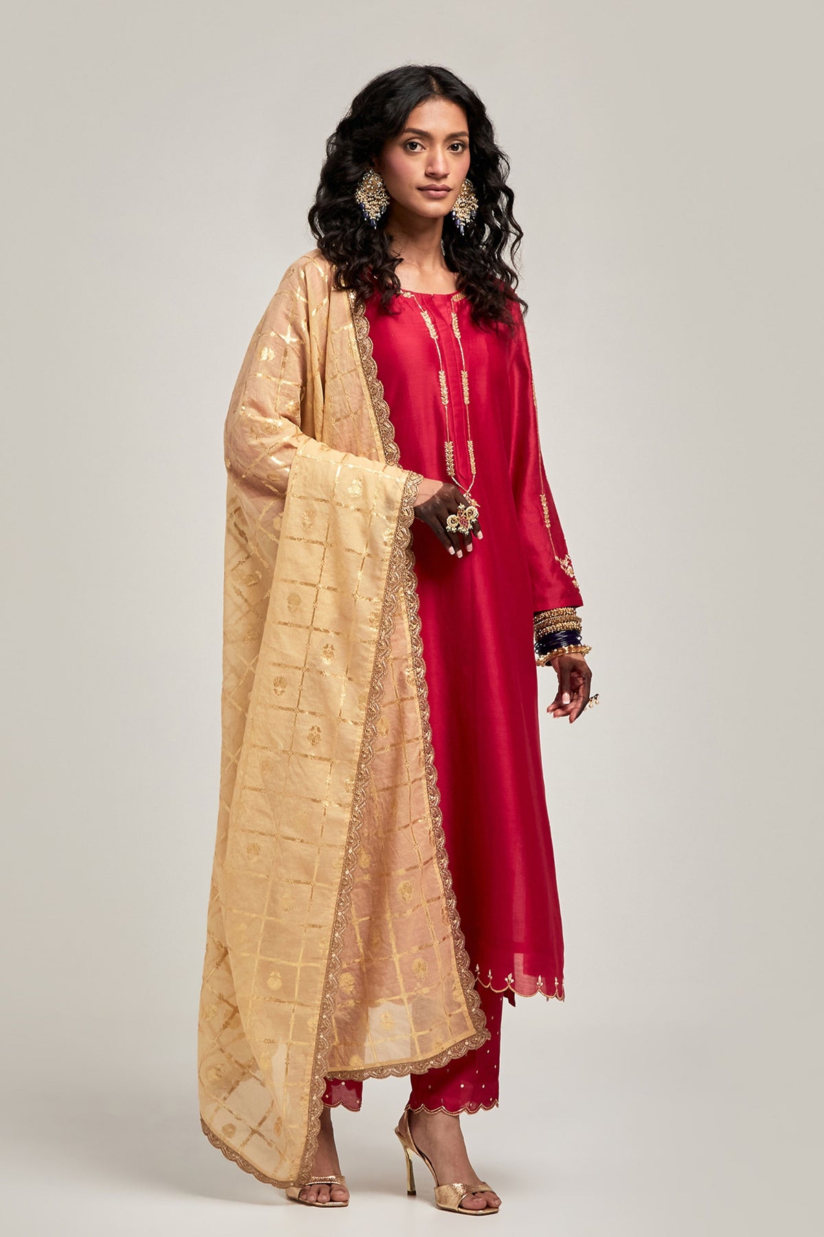 Red Kurta Set
