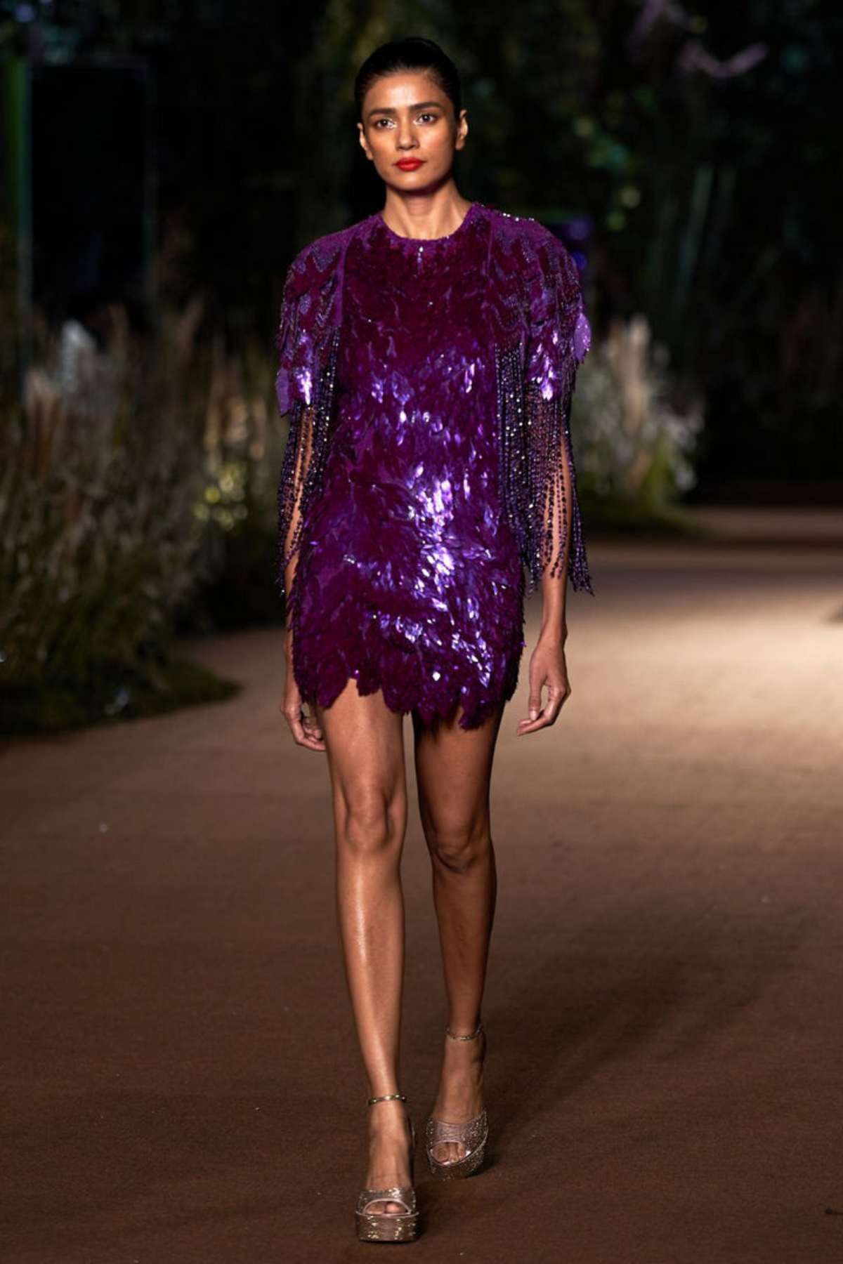 Amethyst Crystal Short Cape Set