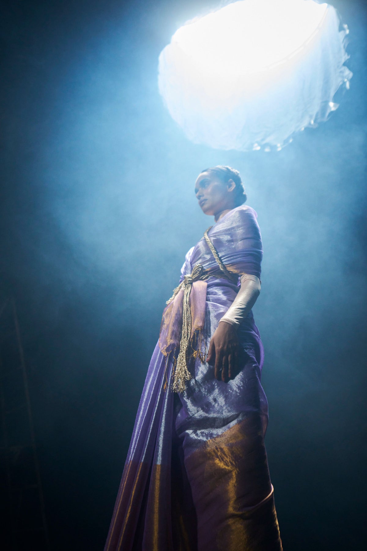 Purple Gold Zari Tissue Saree