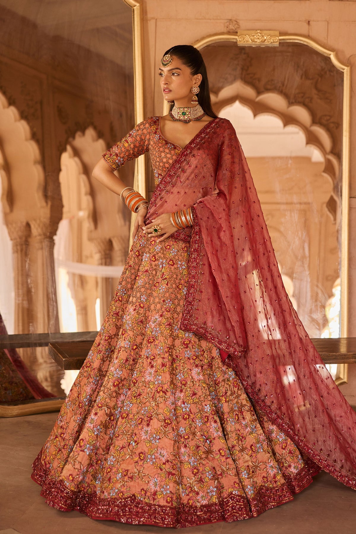 Regal Rust Bridal Lehenga Set