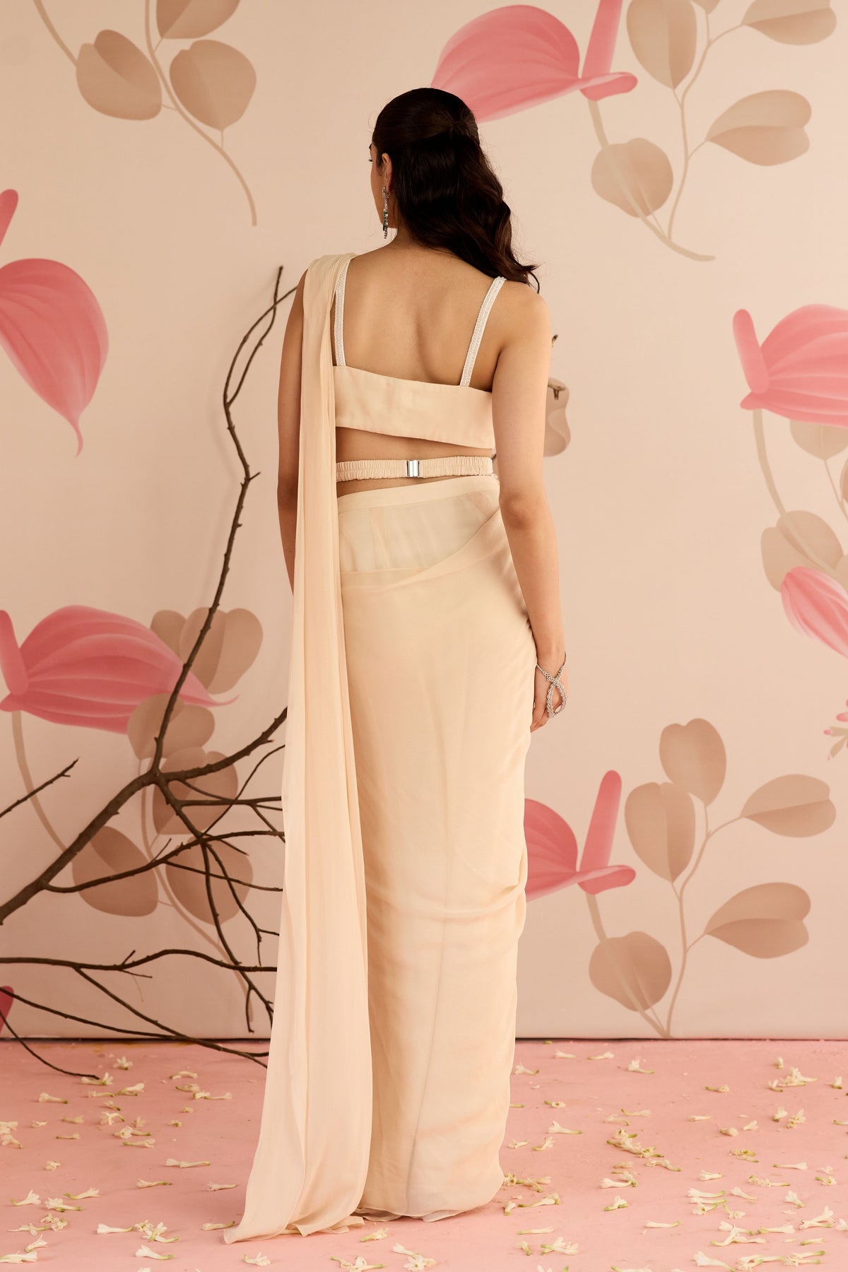 Cannabis Drape Saree